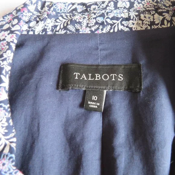 🎉HP🎉Talbots Lined Floral Cotton Blazer - Size 10 - Great for Spring/Summer - EUC - Picture 8 of 13